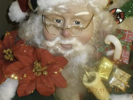 Graphic close up of Santa Claus